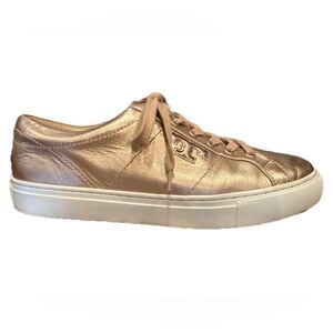 Tory Burch Women's Amalia Metallic Rose Gold Leather Sneakers size 9M
